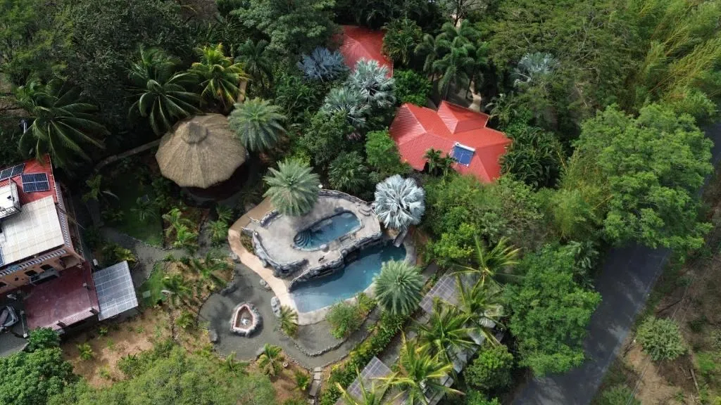 Aerial view of the sanctuary in the jungle