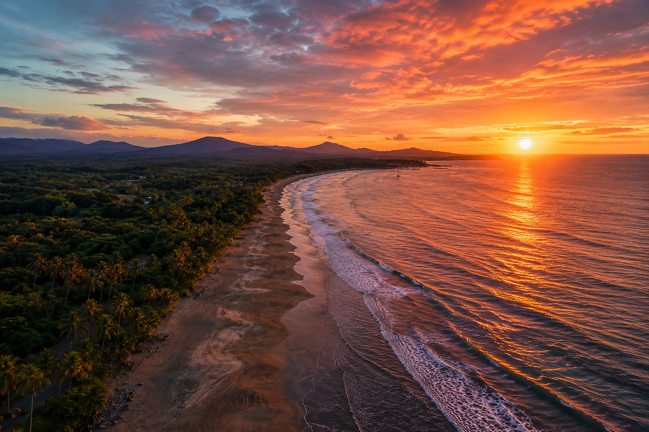Sunset over Playa Junquillal, Costa Rica