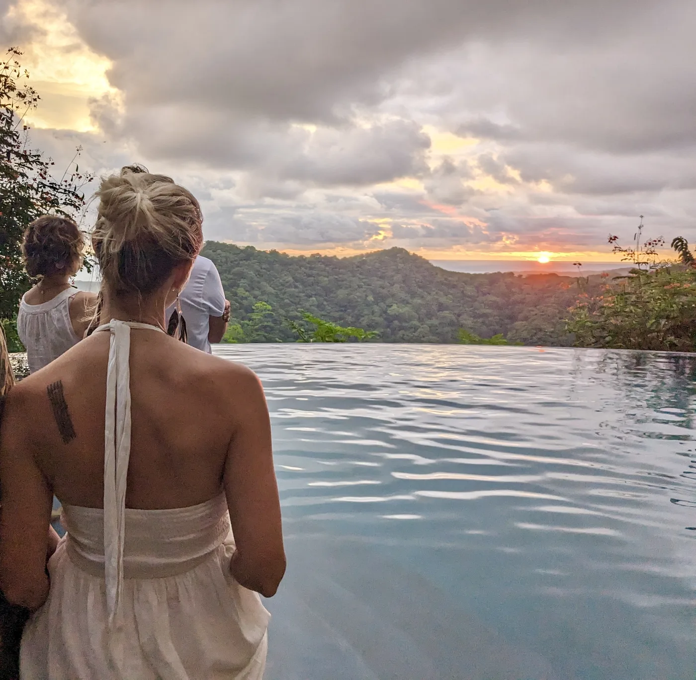 Sunset over the jungle from the infinity pool